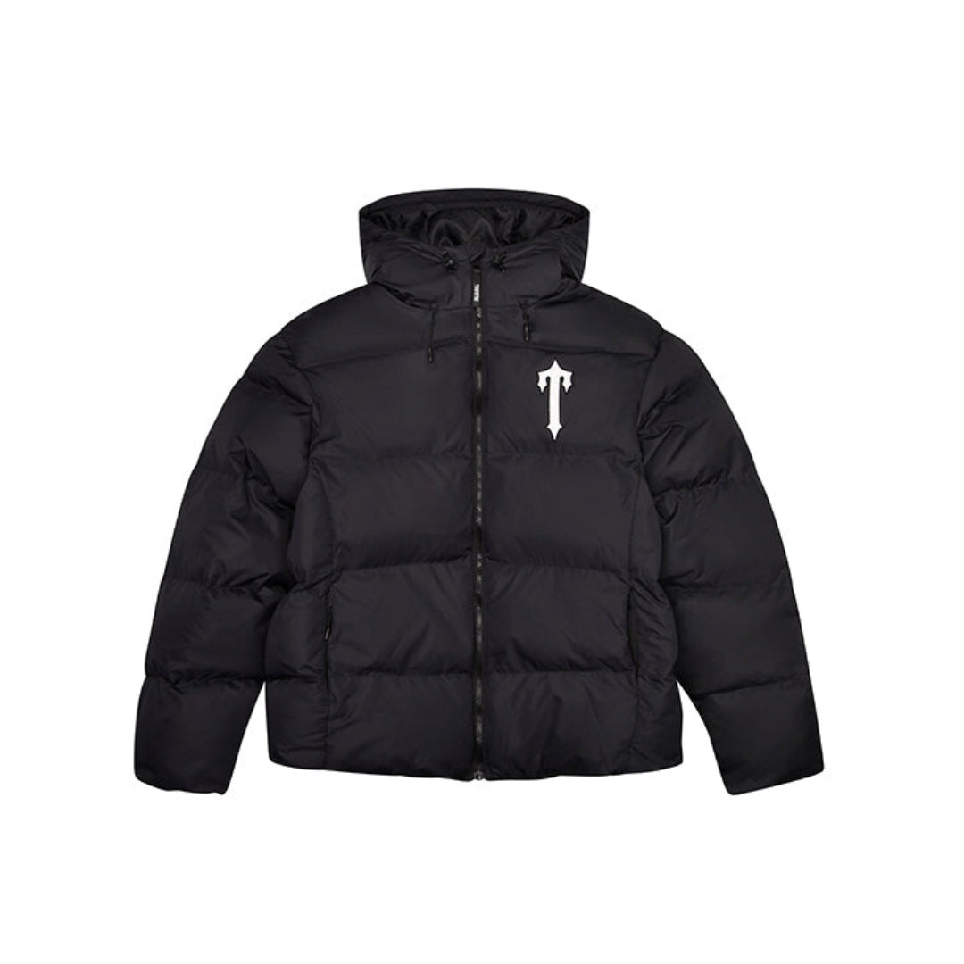 TRAPSTAR IRONGATE HOODED PUFFER JACKET - BLACK