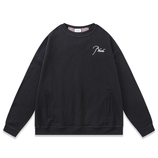 RHUDE logo-embroidered cotton sweatshirt