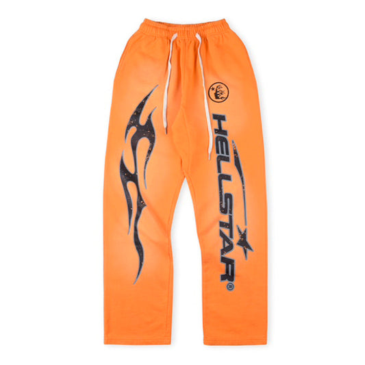 Hellstar Fire Orange Closed Elastic Bottom Pants