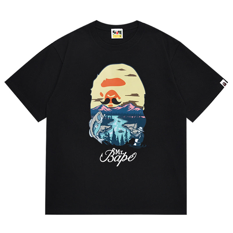 BAPE Mr Bathing Ape Head Wide Tee