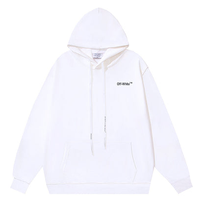 Off White Cotton Arrow Skate Hoodie