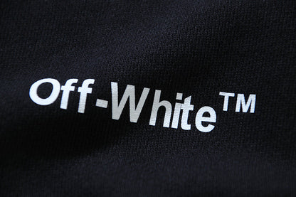 Off White Cotton Arrow Skate Hoodie