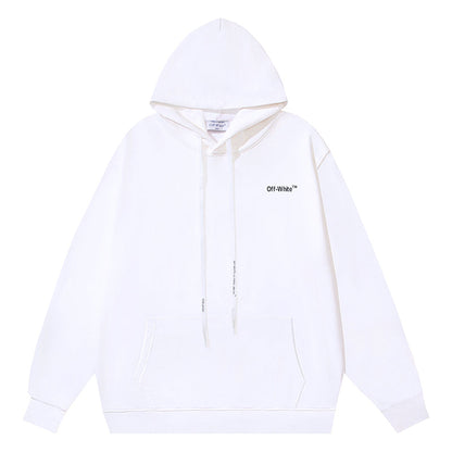 Off White Cotton Xray Arrow Hoodie