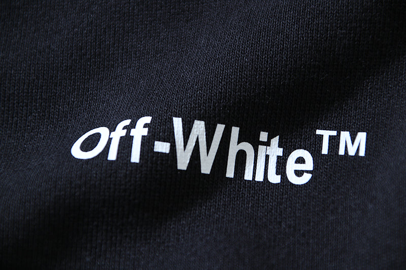 Off White Cotton Xray Arrow Hoodie