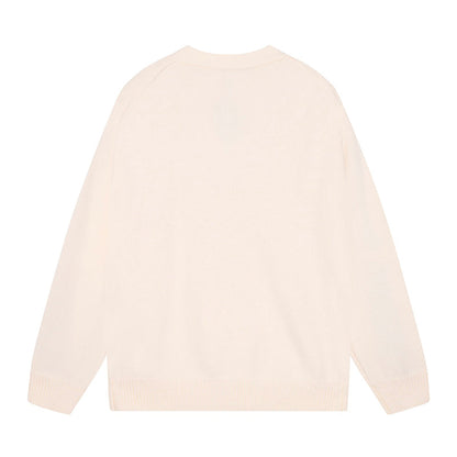 AMIRI Cotton V-Neck Bones Cardigan Sweater Apricot