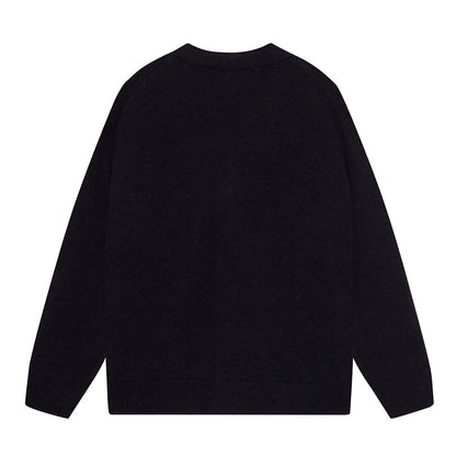 AMIRI Cotton V-Neck Bones Cardigan Sweater Black