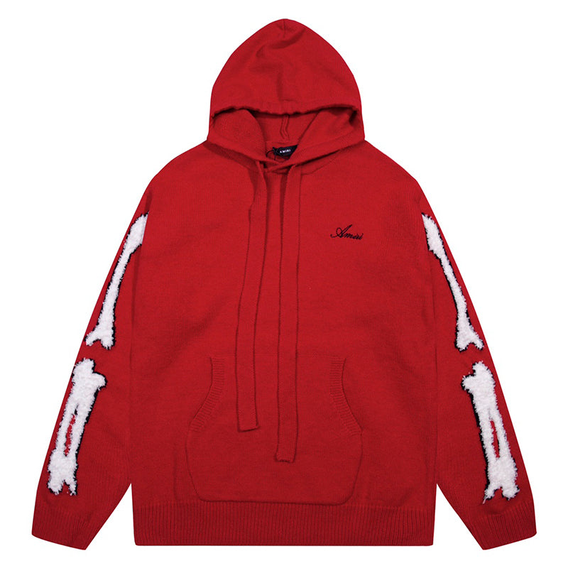 AMIRI Red Core Knitted Sweater Hoodie