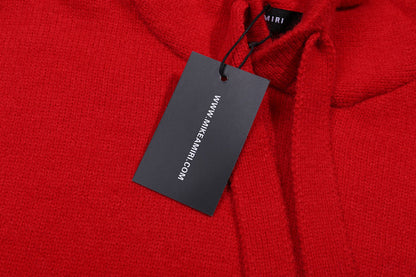 AMIRI Red Core Knitted Sweater Hoodie