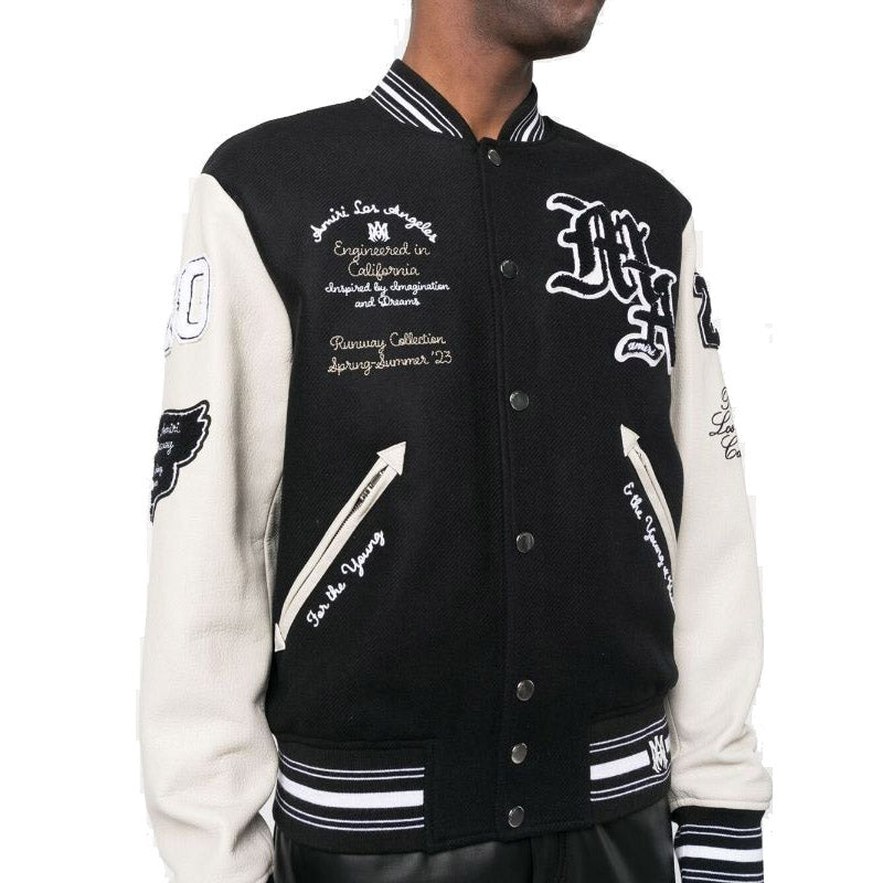 AMIRI logo patch varsity bomber jacket