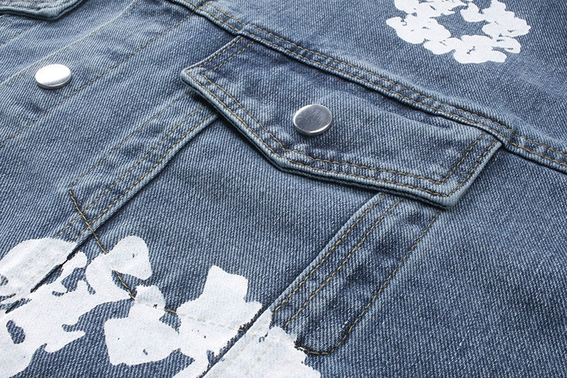 Denim Tears All-Over Wreath Light Wash Jacket