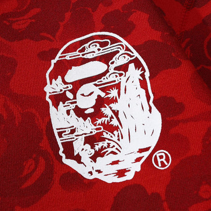 Bape red shark full zip hoodie