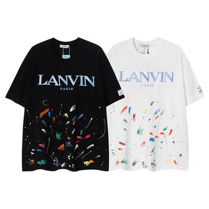 LANVIN Splash ink embroidery T-Shirts