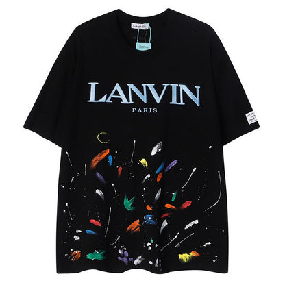 LANVIN Splash ink embroidery T-Shirts