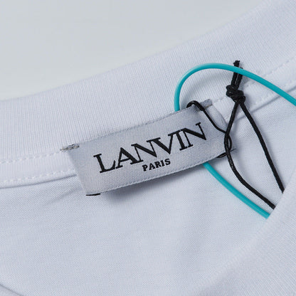 LANVIN Letter Embroidery Logo T-Shirt White