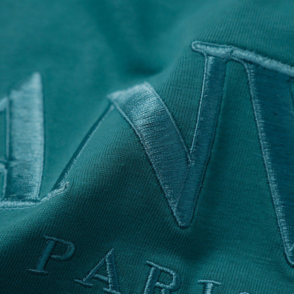 LANVIN Letter Embroidery Logo T-Shirt Green