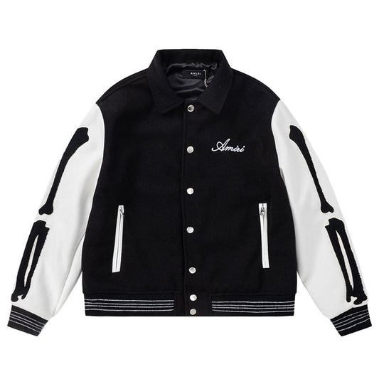 AMIRI bone embroidered baseball jacket