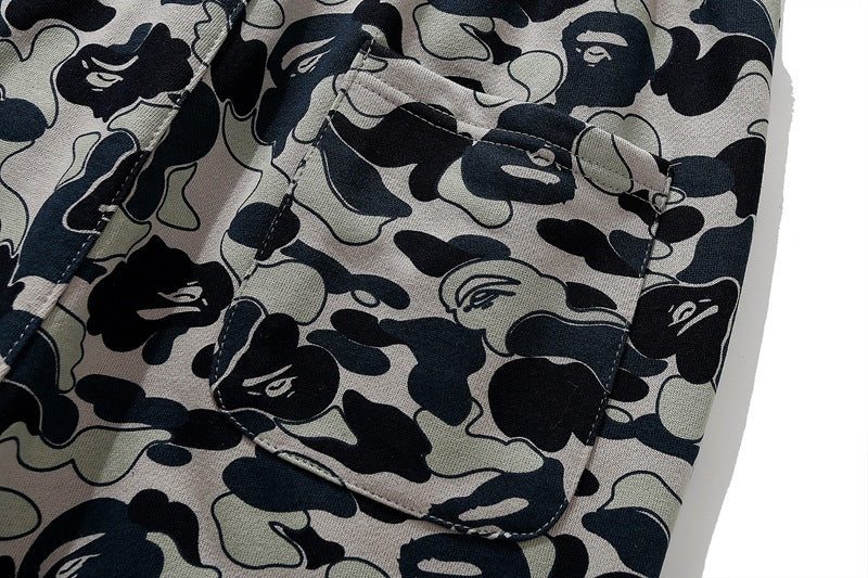 BAPE Camouflage shark head print pants