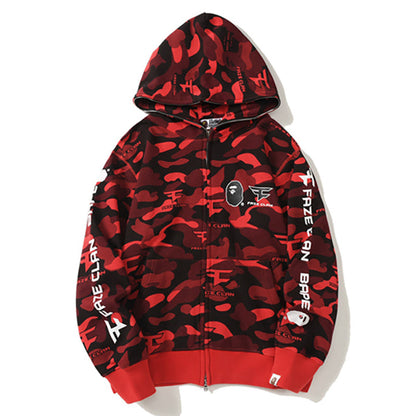 BAPE Red Camo Ape Head Hoodie