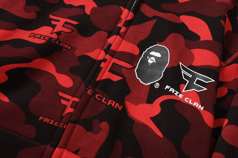 BAPE Red Camo Ape Head Hoodie