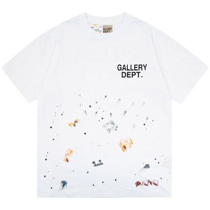 GALLERY DEPT. Paint-splattered Logo-print Cotton-jersey T-shirt