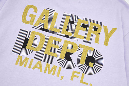 GALLERY DEPT. Art Deco Glittered Logo-Print Cotton-Jersey T-Shirt