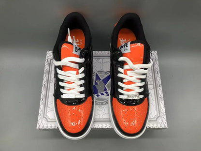 A Bathing Ape Bape Sta Low Mad Shark Black Orange