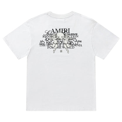 AMlRl Crew Neck Unisex Street Style Plain Cotton T-Shirt