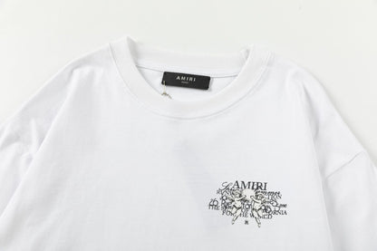 AMlRl Crew Neck Unisex Street Style Plain Cotton T-Shirt