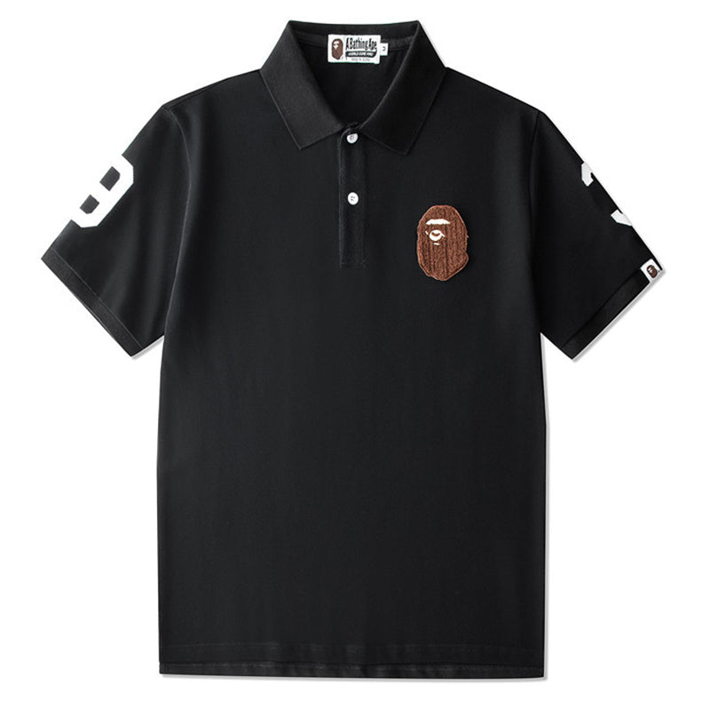 BAPE Embroidery Ape Head Logo Polo T-Shirt