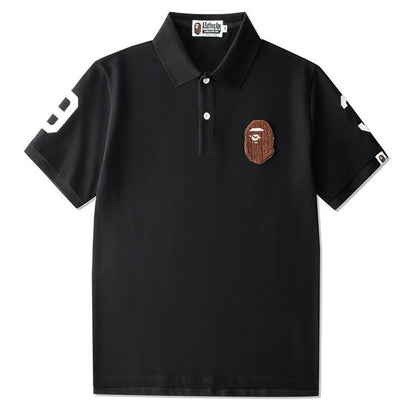 BAPE Embroidery Ape Head Logo Polo T-Shirt