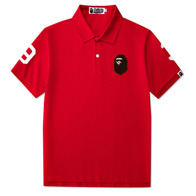 BAPE Embroidery Ape Head Logo Polo T-Shirt