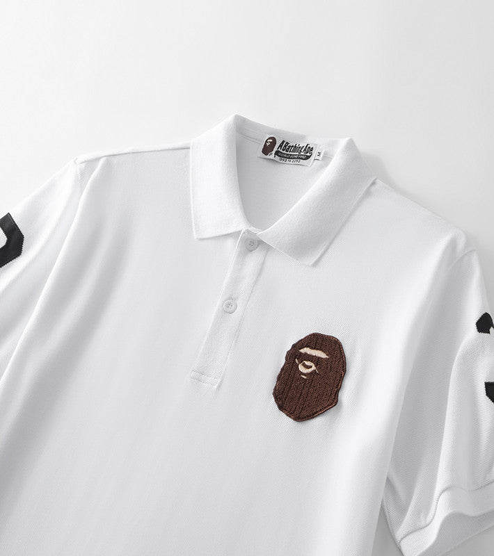 BAPE Embroidery Ape Head Logo Polo T-Shirt