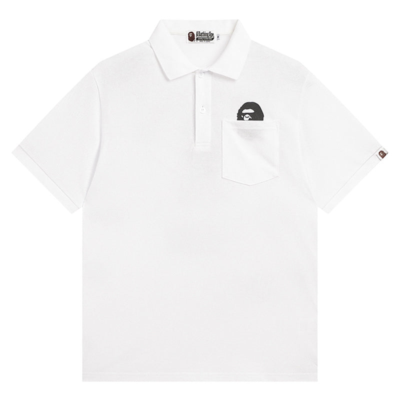 BAPE A BATHING Ape Head Logo Polo T-Shirt