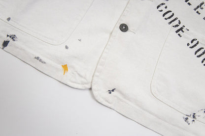 Gallery Dept. EP Paint-Splattered Logo-Print Cotton-Ripstop Jacket