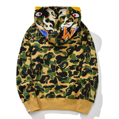 BAPE Unisex Street Style Plain Logo Skater Style Hoodies