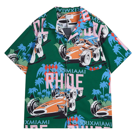 RHUDE X WEBSTER MIAMI RACING LINEN GRAND PRIX BUTTON UP Shirts