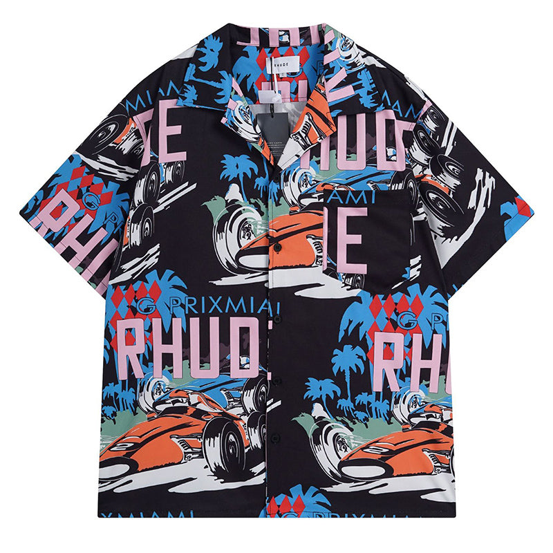 RHUDE X WEBSTER MIAMI RACING LINEN GRAND PRIX BUTTON UP Shirts