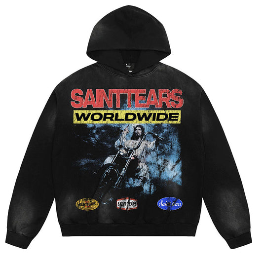 SAINT MICHAEL Character pattern printing Hoodies