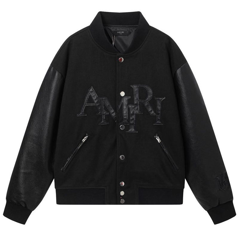 AMlRl Staggered Logo Varsity Jacket