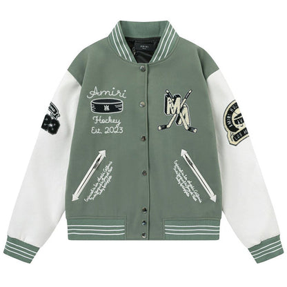 AMlRl appliqué-logo Varsity Jackets