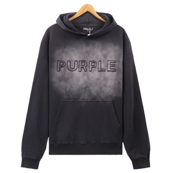 Purple Brand Logo Embroidery Hoodies