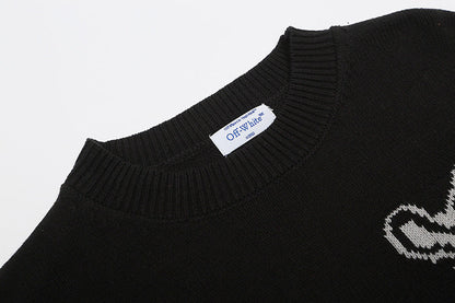 OFF WHITE Logo-Intarsia Crewneck Jumper