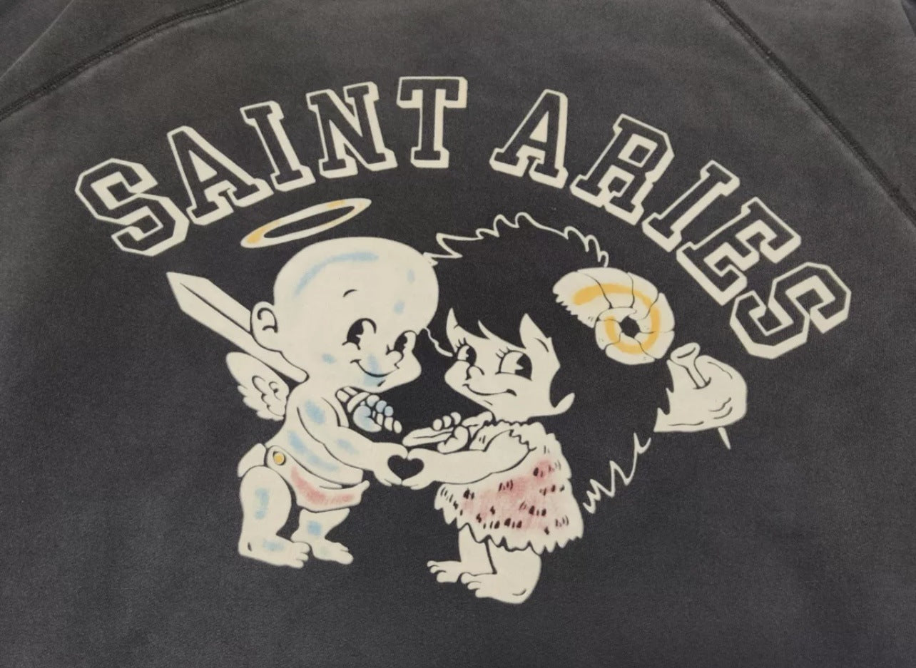 SAINT MICHAEL Logo-Print Cotton Sweatshirt