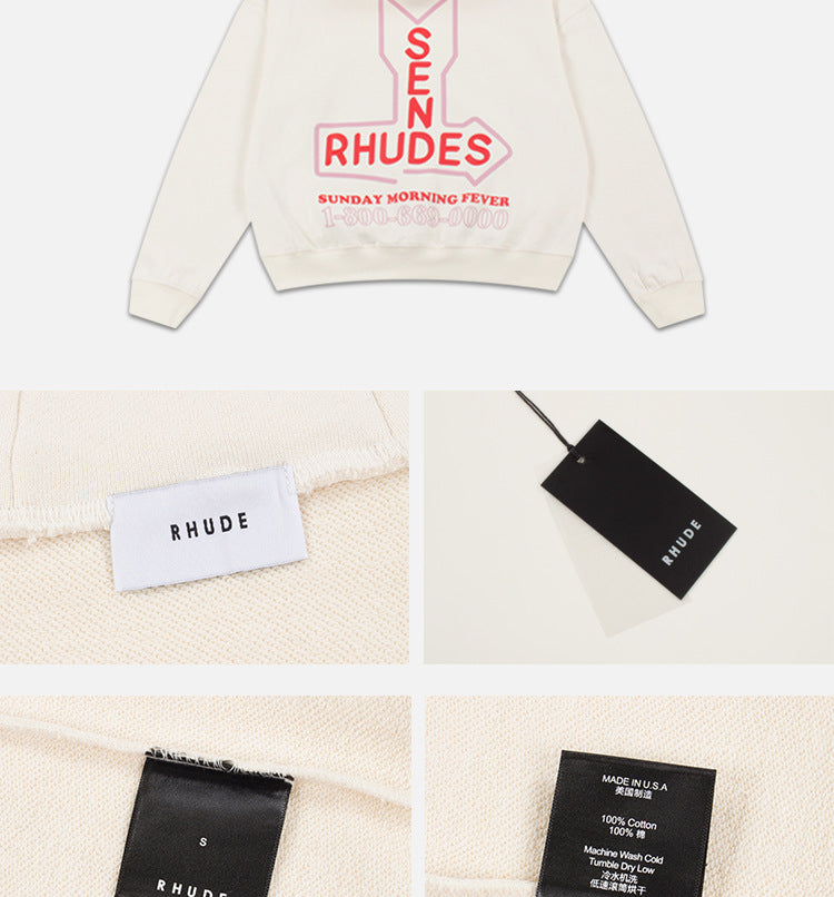 RHUDE Logo-Print Cotton-Jersey Hoodie