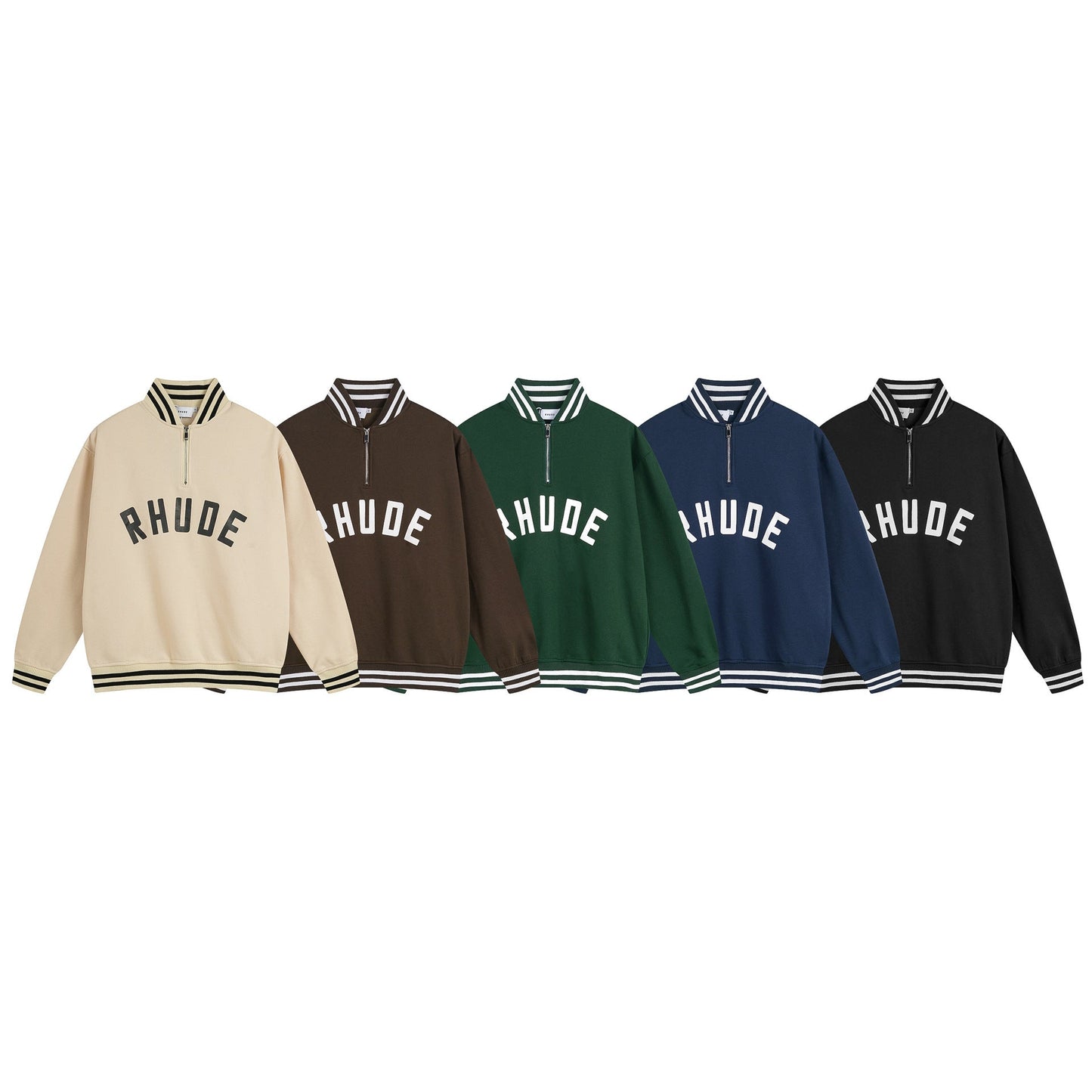 RHUDE Stand Collar Half Zip Sweatshirt