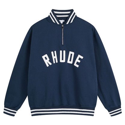 RHUDE Stand Collar Half Zip Sweatshirt