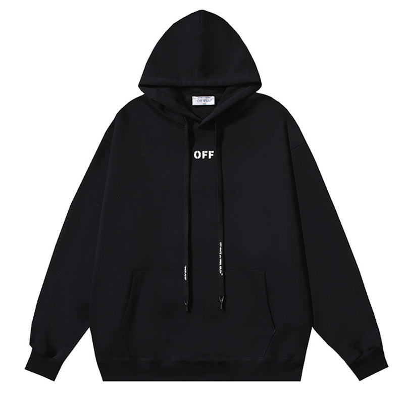 Off White Logo Drawstring Hoodie