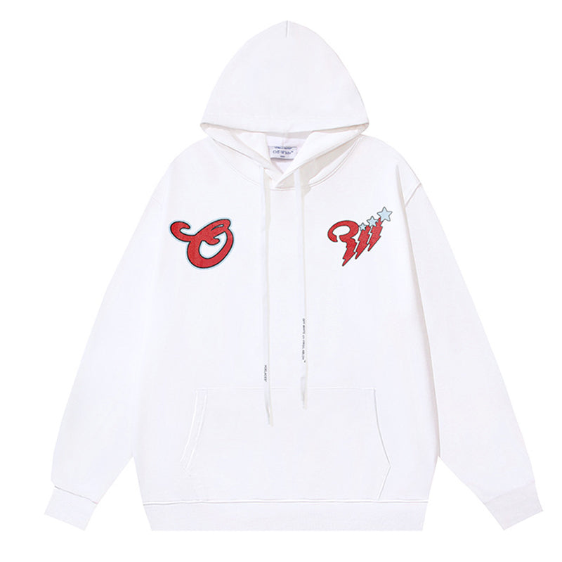 Off White Logo Drawstring Hoodie