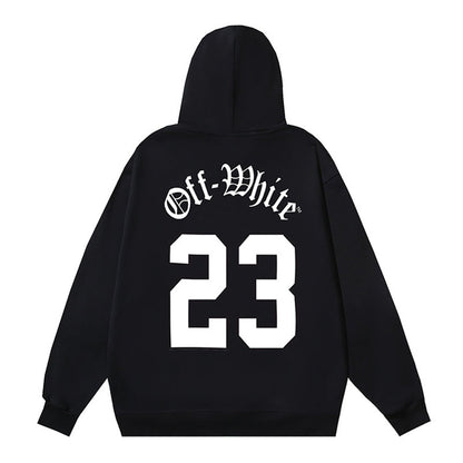 Off White Logo Drawstring Hoodie