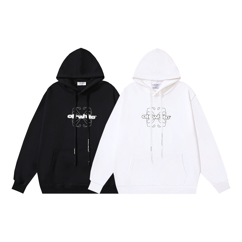 Off White Logo Drawstring Hoodie